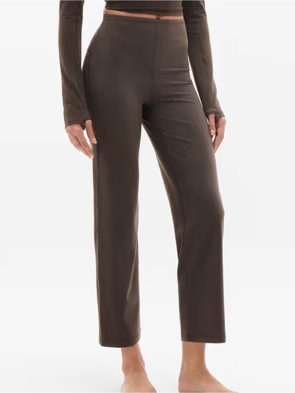 Athleta - Elation Ultra High Rise Straight Crop Pant in Truffle Brown - Size M